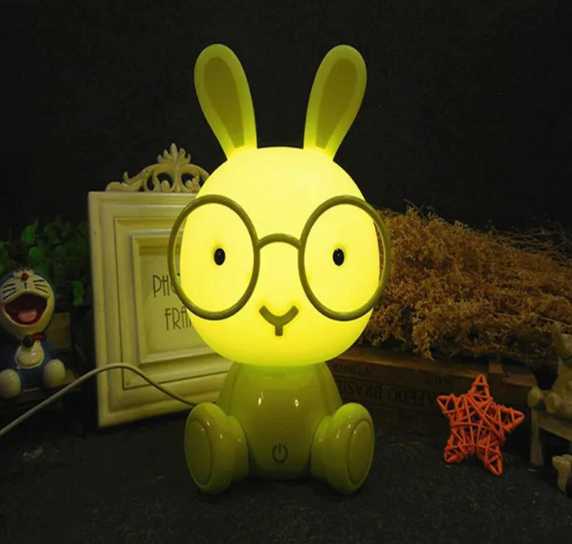 Touch Rabbit LED Night Light – Cartoon Bunny Table Lamp