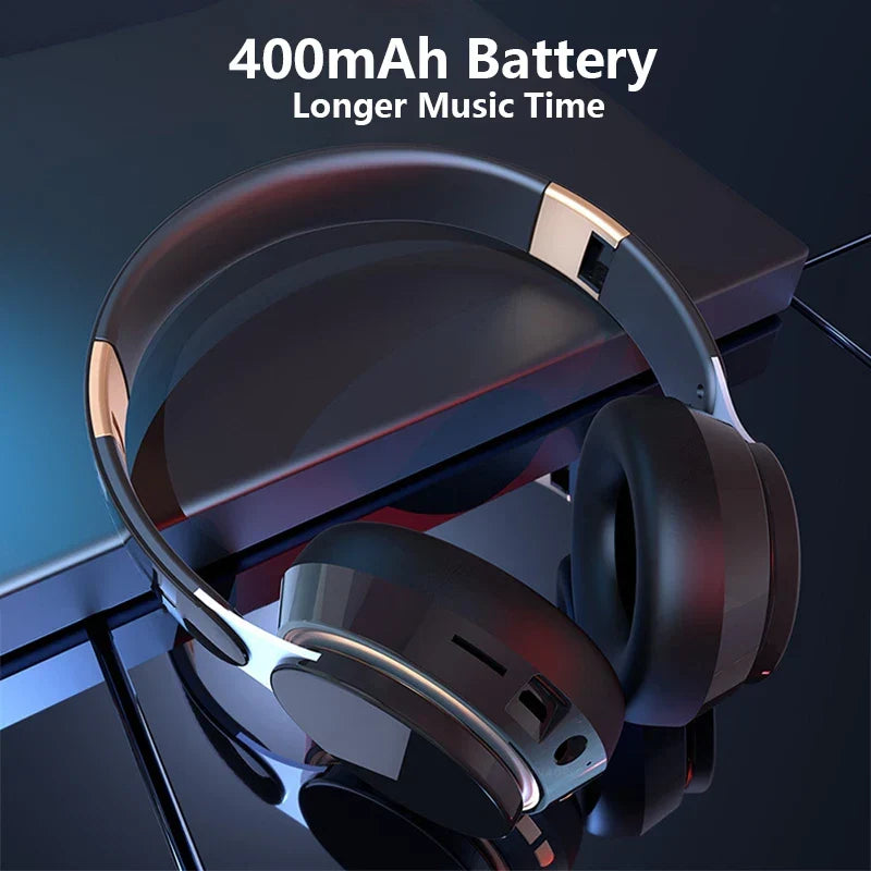 Wireless Bluetooth Headphones with HiFi Bass – Black
