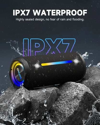 35W Bluetooth Speaker with Dazzling LED Lights – Black