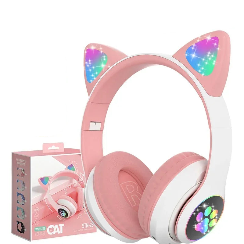 Wireless Cat Ear Bluetooth Headphones – Pink