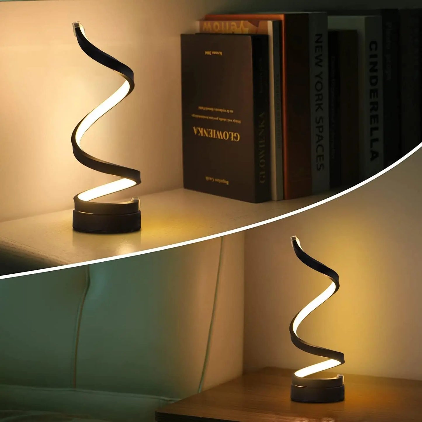 Modern Spiral LED Table Lamp with Dimmable Light