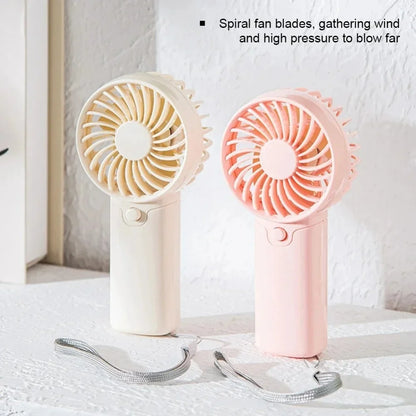Portable Rechargeable Mini Handheld Cooling Fan Low Noise Cute Creative Pocket Fan USB Charging Small Electric Fan for Daily Use
