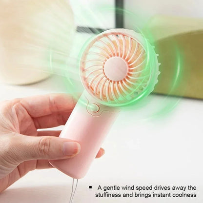 Portable Rechargeable Mini Handheld Cooling Fan Low Noise Cute Creative Pocket Fan USB Charging Small Electric Fan for Daily Use